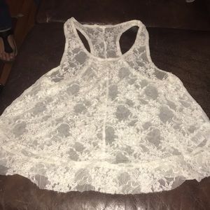 White lace tank